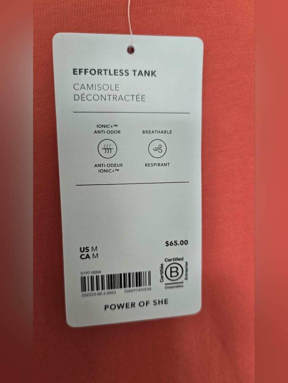 Atleta Effortless Tank, NWT, Size M, Sleeveless Crewneck Tank Top - Coral - Picture 6 of 9
